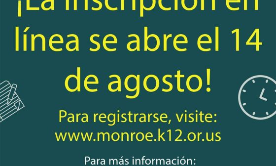 ¡La inscripción en línea se abre el 14 de agosto!