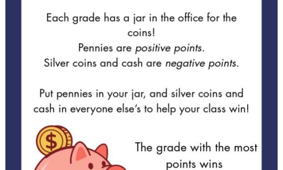 Monroe Grade School is Putting on a Penny War!