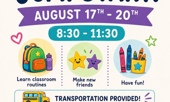 Kindergarten Jump Start! – August 17-20, 2026